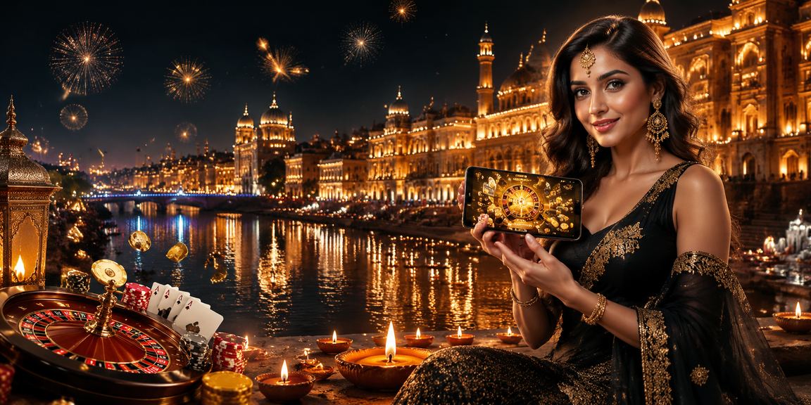 Players using casino app during Diwali festival in Lucknow